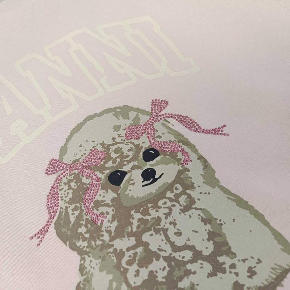 Ganni Pink Short Sleeve Tee View 6